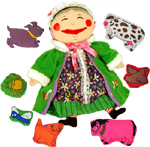 Old Lady who swallowed a Fly Doll & 7 Animals